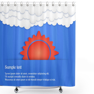 Personality  Vector Card With Sun In Sky With Clouds Shower Curtains