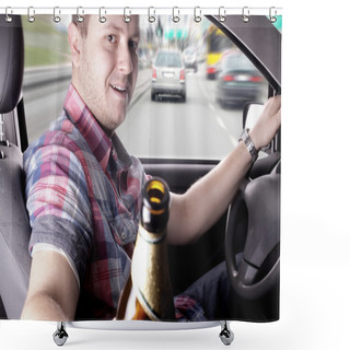 Personality  Drunk Driver Shower Curtains