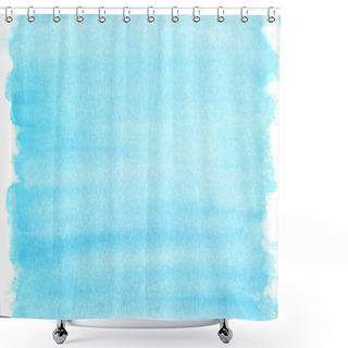 Personality  Watercolor Blue Smears On White Background Shower Curtains