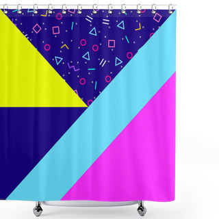 Personality  Abstract Geometric Background, Neon Memphis Style Shower Curtains