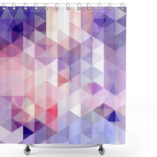 Personality  Background Made Of Pink, Blue, Violet Triangles. Square Composition With Geometric Shapes. Eps 10 Shower Curtains