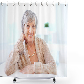 Personality  Aged Woman Shower Curtains