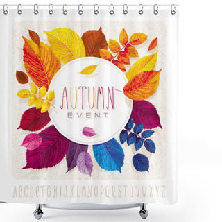 Personality  Autumn Leaves Grunge Circle Shower Curtains