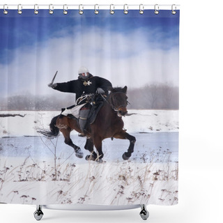 Personality  Medieval Knight Of St. John (Hospitallers) On A Horse Shower Curtains