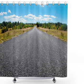 Personality  Gravel Path Under Blue Sky Shower Curtains