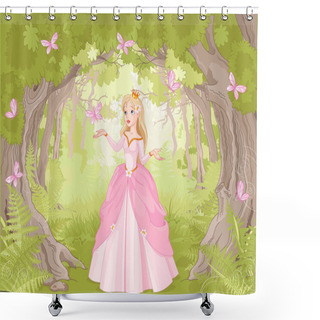 Personality  Charming Princess In Wood Shower Curtains
