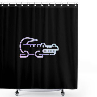 Personality  Alligator Blue Gradient Vector Icon Shower Curtains