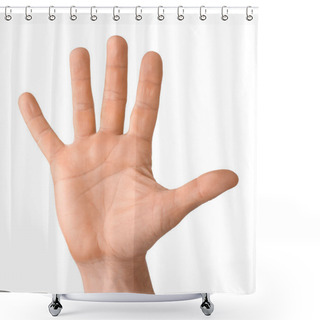 Personality  Male Hand On White Background Shower Curtains