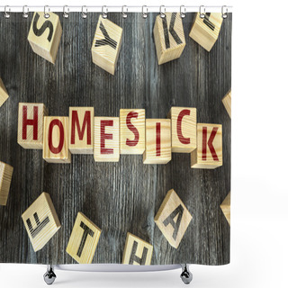 Personality  Wooden Blocks With The Text Shower Curtains