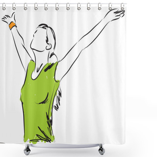 Personality  GIRL BREATHING FREEDOM ILLUSTRATION Shower Curtains