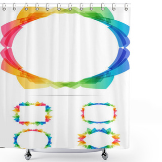 Personality  Colorful Tech Frames Set Shower Curtains