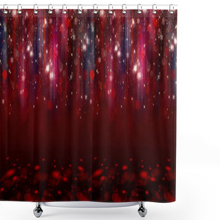 Personality  Colorful Lights On Red Background.  Shower Curtains