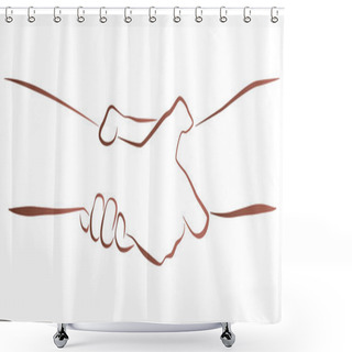 Personality  Handshake Grip Shower Curtains