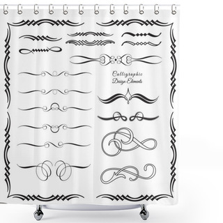Personality  Collection Of Arabesque And Calligraphic Decorative Elements 4 Shower Curtains