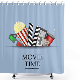 Personality  Cinema Movie Time Sketch Poster Shower Curtains