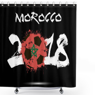 Personality  Abstract Number 2018 And Soccer Ball Blot Shower Curtains