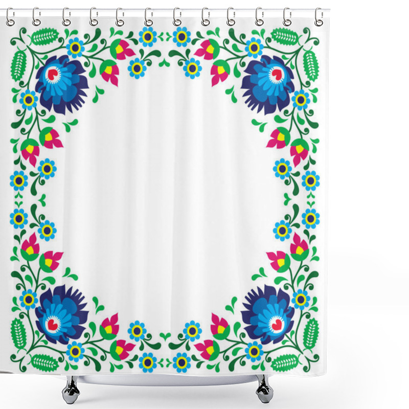 Personality  Polish Floral Folk Embroidery Frame Pattern - Wzory Lowickie Shower Curtains
