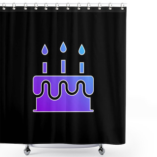 Personality  Birthday Cake Blue Gradient Vector Icon Shower Curtains