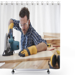 Personality  Young Handsome Carpenter Shower Curtains