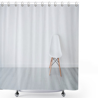 Personality  White Chair With White Wall Shower Curtains