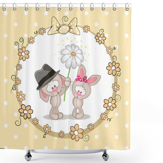 Personality  Two Rabbits Shower Curtains