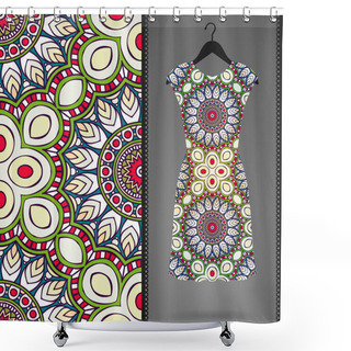 Personality  Ethnic Floral Seamless Pattern With Dress Shower Curtains