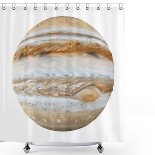 Personality  Jupiter Planet Isolated On White Background. Elements Of This Image Furnished By NASA. 3D Rendering Shower Curtains