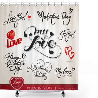 Personality  Set Of Valentine Shower Curtains