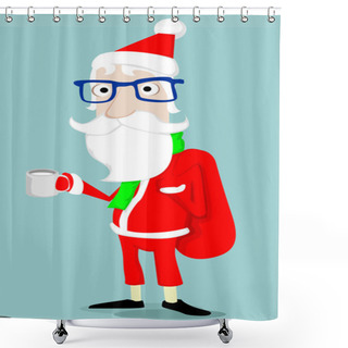 Personality  Hipster Santa Claus Shower Curtains
