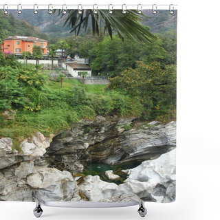 Personality  Beautiful Picture Of Nature Of Ticino Region In Switzerland Shower Curtains