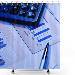Personality  Graphs, Calculator And Paper Statements Shower Curtains