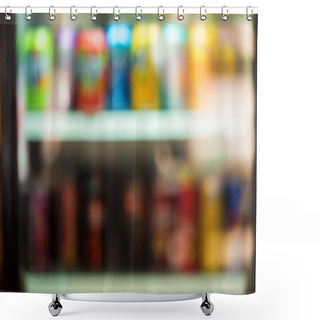 Personality  Blurred Image Of Vending Machine With Snacks Shower Curtains
