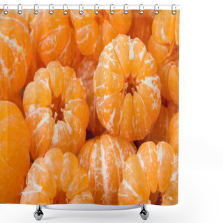 Personality  A Group Of Peeled Orange Clementine Tangerines Texture Pattern B Shower Curtains