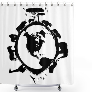 Personality  African Animal Shower Curtains