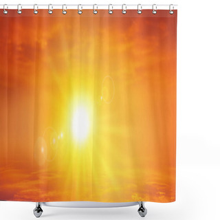 Personality  Panoramic Warm Sunset Shower Curtains