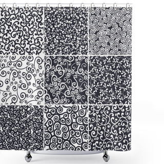 Personality  Seamless Curls Set Shower Curtains