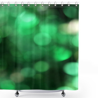 Personality  Bokeh Green Background Shower Curtains