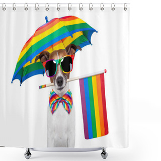 Personality  Gay Dog Shower Curtains