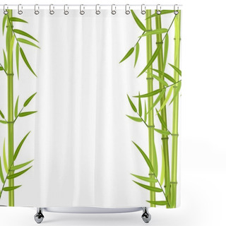 Personality  Vector Green Bamboo Stems Shower Curtains