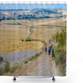 Personality  Picturesque Countryside In Northern Spain, Europe. Famous Camino De Santiago Walking Road Shower Curtains