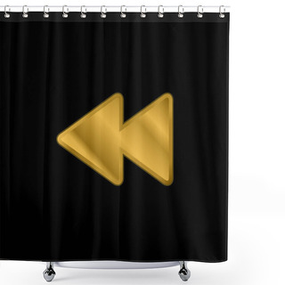 Personality  Backward Arrows Couple Gold Plated Metalic Icon Or Logo Vector Shower Curtains