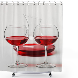 Personality  Red Wine In Glasses  Shower Curtains