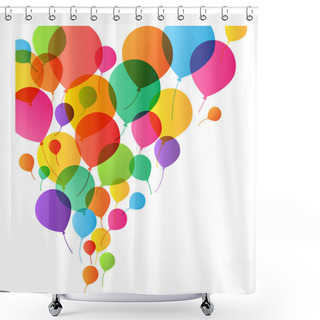Personality  Colorful Balloons Background, Vector Illustration For Design Shower Curtains