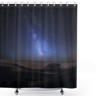 Personality  Stunning Vibrant Milky Way Composite Image Over Landscape Of Countryside Of Rolling Hills And Valleys Shower Curtains