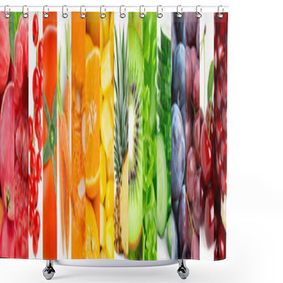 Personality  Collection Of Fruits And Vegetables Shower Curtains