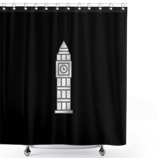 Personality  Big Ben Silver Plated Metallic Icon Shower Curtains