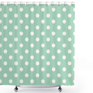 Personality  Polka Dots On Mint Green Background Retro Seamless Vector Pattern Shower Curtains