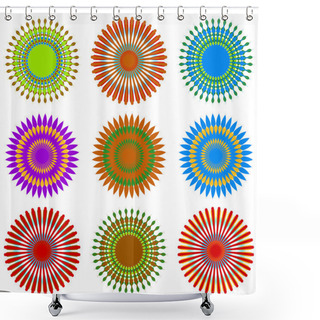Personality  Abstract Color Flowers Set Shower Curtains
