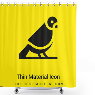Personality  Bird Minimal Bright Yellow Material Icon Shower Curtains