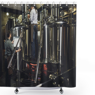 Personality  Brewers Working With Tanks  Shower Curtains